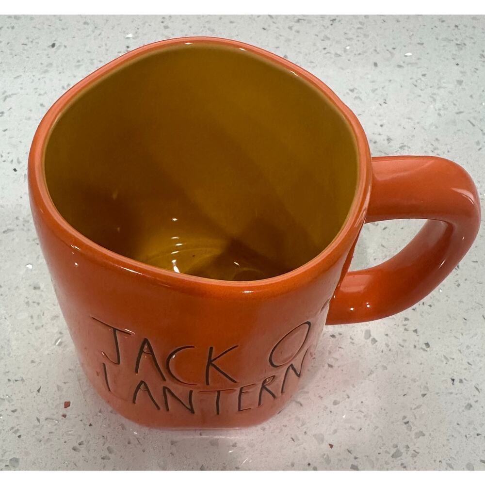 Rae Dunn JACK O' LANTERN Halloween Mug Orange Mug - Picture 2 of 3